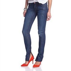 NEW ~A.N.D.  A New Denim Slouchy Ciggie W/ Slit Distressed Skinny JEANS Size 25